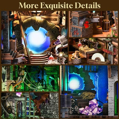 MiniCity Book Nook Kit, DIY Miniature Dollhouse Booknook Kit with Led Light and Dust Cover (Blade and Magic) - Image 3