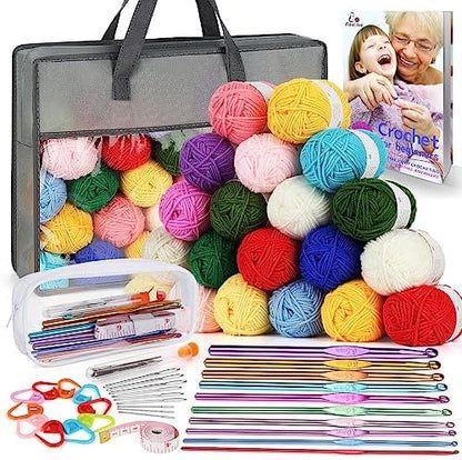 Aeelike Crochet Kit for Beginners Adults, Complete Crochet Set, Grey by Aeelikescrochetworld