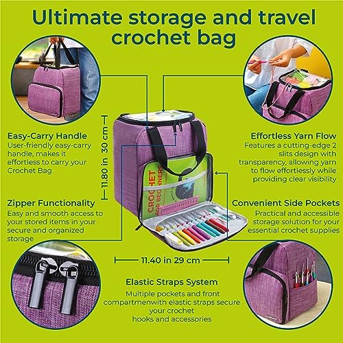Craftwiz Learn to Crochet Kit for Beginners Adults – Complete Beginner Set with 20 Yarn Skeins, 9 Hooks, Organizer Bag & Book – Perfect Crochet Starter Kit for Adults & Teens - Image 4