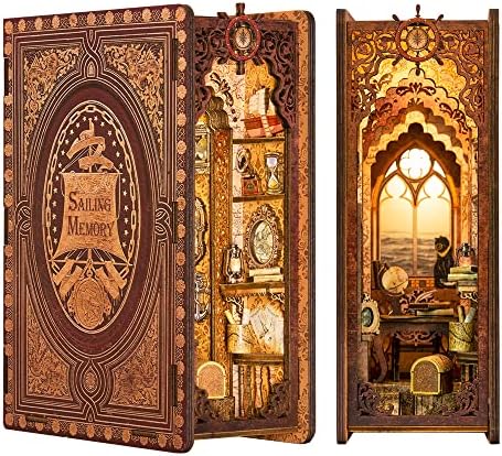 CUTEBEE Book Nook Kit, DIY Booknook Miniature House Tiny House 3D Wooden Puzzle Dollhouse Kit for Adults and Teens, Bookshelf Insert Decor, DIY Craft Gift Model Build by CUTEBEE