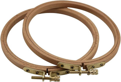 2 Pack 5 Inch Embroidery Hoop, Guofa 13CM Beech Wood Cross Stitch Hoops, Hanging Embroidery Frame Hoop for Decoration