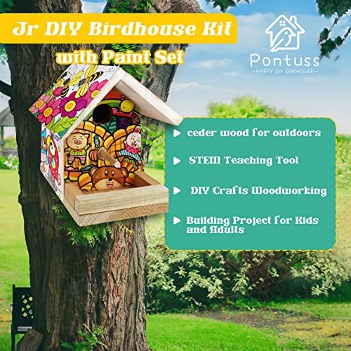 DIY Birdhouse Kit with Paint Set - Kids' Wood Craft Kits - Make a Bird House Kit for Kids - DIY Woodcraft Building Projects for Kids and Adults- STEM Teaching Tools - Image 2
