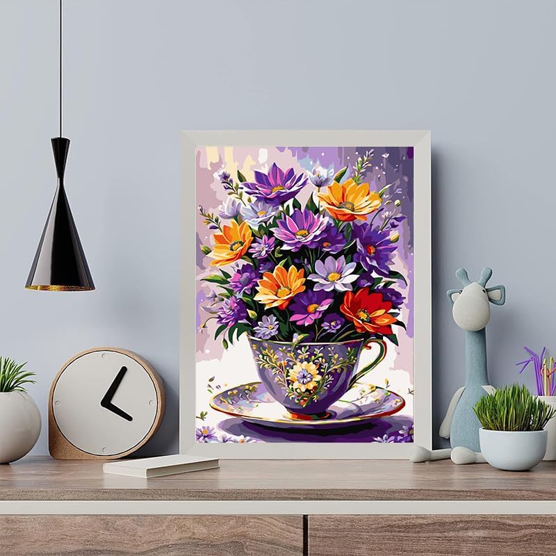 Arttoplus Flowers Paint by Numbers Kit for Adults Beginner 16x20 inch - Image 5