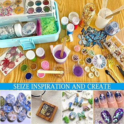 Myzzxt Resin Decoration Accessories Kit,Supplies Kit for Beginner,with Dried Flowers,Butterfly Stickers,Mica Powder and Fillers,Measuring Cups Tool Kit,for Resin Jewelry Making - Image 7