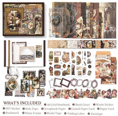 Scrapbook Supplies Kit, Vintage Junk journaling Supplies, Scrapbooking Kit - Image 5