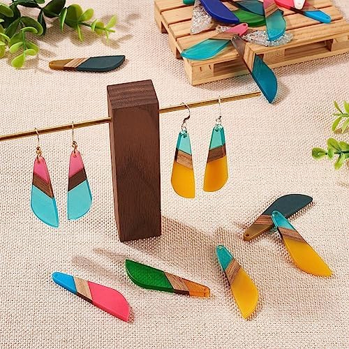 FASHEWELRY 20Pcs Wood Resin Charms Knife Shape Gothic Charms Halloween Wooden Earring Blanks Bohemian Wooden Earring Pieces for Jewelry Making - Image 3