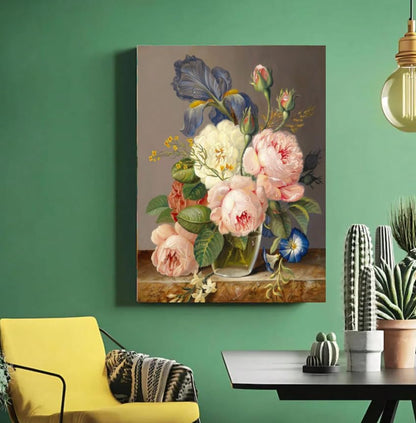 Classic Floral Still Life Roses and Iris Paint by Numbers Kit for Adults Beginner 24colors 16x20 inch Without Framed - Image 2