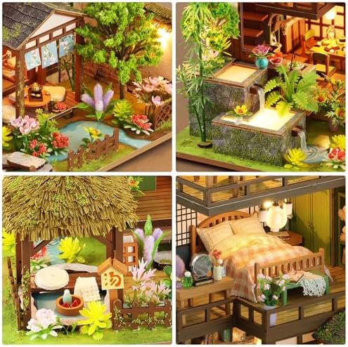 Dollhouse Kit, DIY Miniature House Kit w/LED for Adult, Courtyard - Image 3