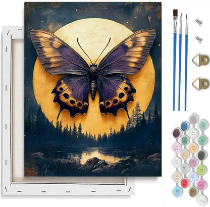 VIGEGU Butterfly Paint by Numbers Kit for Adults Beginner with Framed,Easy Adult Paint by Number Kits on Canvas DIY Painting for Beginners Art by Numbers for Home Wall Decor 10x12 Inch by VIGEGU