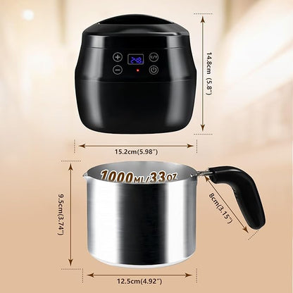 TCFUNDY Candle Wax Melter Making Pot, 1L Electric Candle Maker 200W, with Digital Temperature Display, with Aluminum Pour Pot