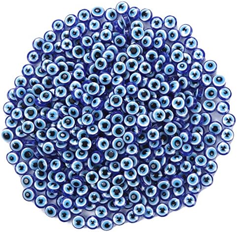 Resin Blue Evil Eye Beads for Jewelry Making, Hamsa Beads, DIY Arts and Crafts Projects 0.31 in, 200 Pieces (Royal Blue M) - Image 4