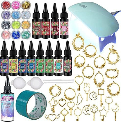 Funshowcase 13 Color UV Resin Translucent Hard Type with Jewelry Casting Supply Pack of 58 Kits by FUNSHOWCASE