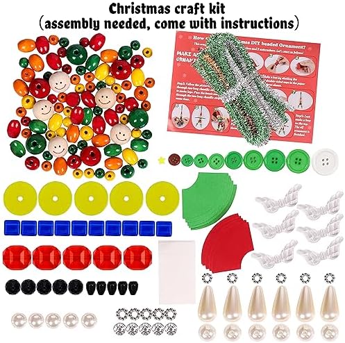 Tieshankao 16PCS Christmas Crafts DIY Beads Ornaments Kits for Adults Include Nutcracker, Angel, Elf, Tree - Xmas Holiday Toys Gifts Stocking Stuffers Decor Party Decorations Supplies(Need Assembly) - Image 3