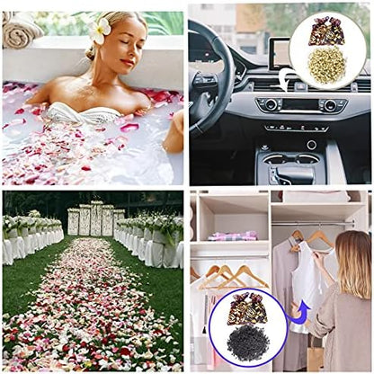 40 Bags Natural Dried Flowers Kit, Natural Dried Herbs with 2 Mesh Drawstring Bag for Soap,Candle,Resin Jewelry Making,Bath,Nail - Rose Petals,Rosebuds,Lilium,Jasmine,Don't Forget Me and More - Image 5