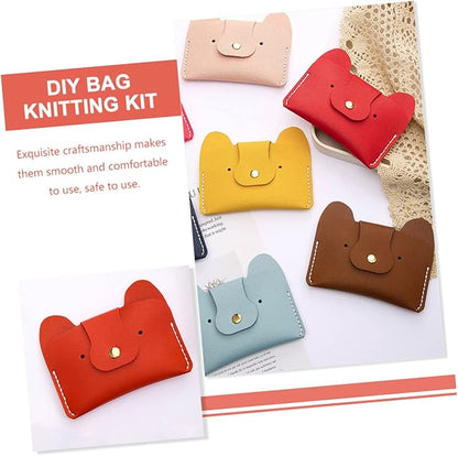 VOSAREA DIY Pu Dog Coin Purse Kit Simple Animal Cardholder Sewing Supplies for Beginners Craft Women and Girls