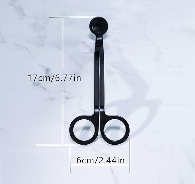 Aroparc Candle Wick Trimmer Cutter, 7 Inch Bulk Wick Candle Accessories, Candle Care Wick Clipper Cutter, Scissors - Black 2PCS