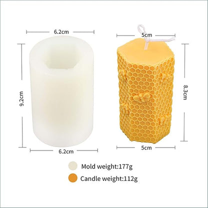 Grainrain 3D Bee Candle Molds Honeycomb Silicone Soap Mold Wax Mold Candle Making Mould (SXY043)