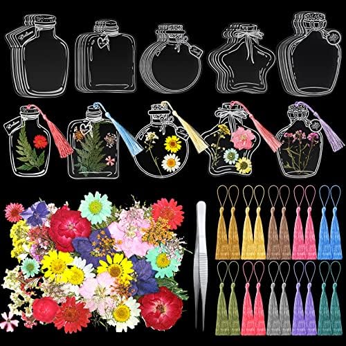 Taobary 91 Pcs DIY Dried Flowers Bookmarks Transparent, Classic Color by TaoBary