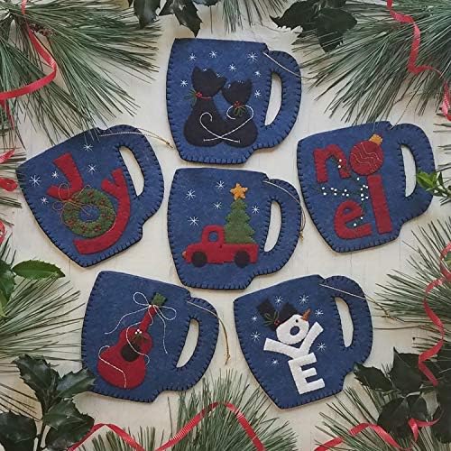 Rachel's of Greenfield Felt Ornament Kit 3.75"X4.125" 6/Pkg-Merry Mugs, Multi - Image 3