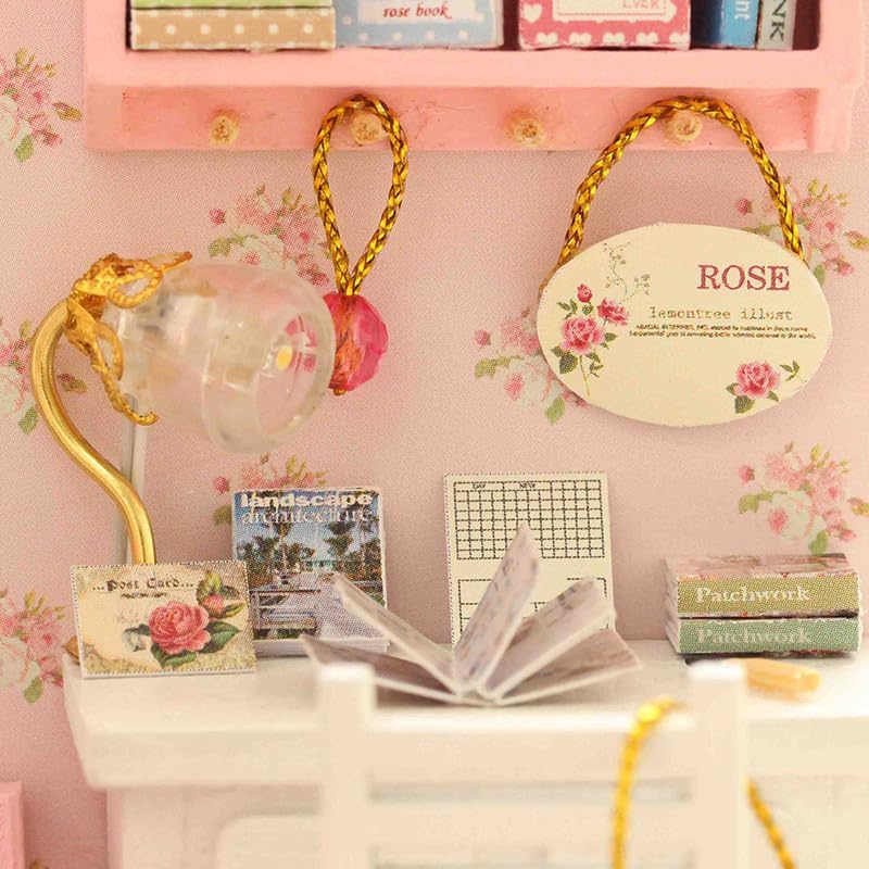 CUTEROOM DIY Miniature House Kit - Mini Craft Rooms for Adults with LED Lights, Realistic Mini Dollhouse Kit Building Model Kit, Creative Home Decor Gift-Sunshine Angel - Image 5