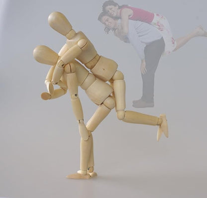 ZXZCTTC 2Pack 12 Inches Tall Wooden Mannequins of Men and Women Artist Mannequins with Stand Ornaments - Great for Painting or Tabletop Decoration