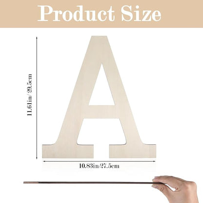 12 Inch Large Wooden Greek Letter Alpha, Large Unfinished Wood Letters for Home,Wooden Alphabet Letters for Wall Decor, DIY Crafts, Parties Wedding Christmas Home Decoration, Letter A