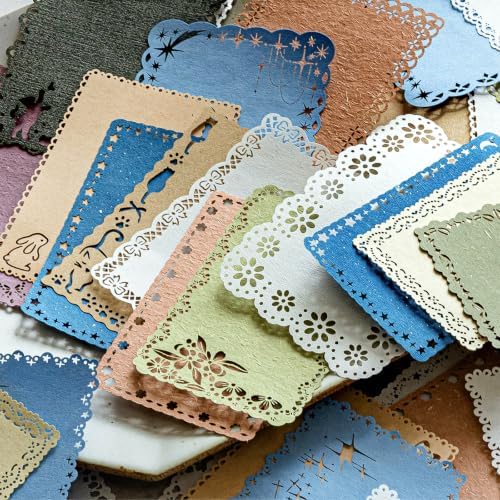 60Pcs Lace Textured Scrapbook Paper Kit, Hollow Rice Decoupage Paper by K+Kattone