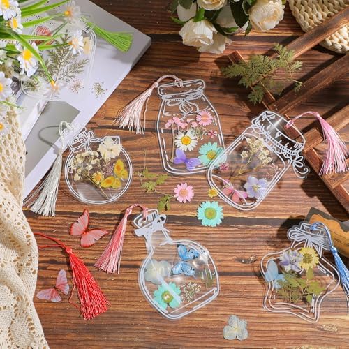 TaoBary 152 Pcs Dried Flower Bookmark Set DIY with Tassels, Macaron Color - Image 7