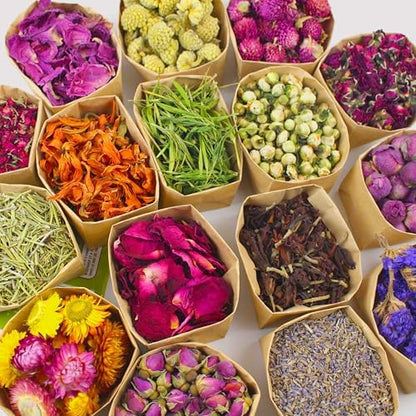 16 Bags Set Dried Flowers Artisan Dried Flower Kit - Candle Making Soap Making DIY Candel Flowers-,Lavender,Roseleaf,Pink Rose,Jasmine,Petal and More - Image 2