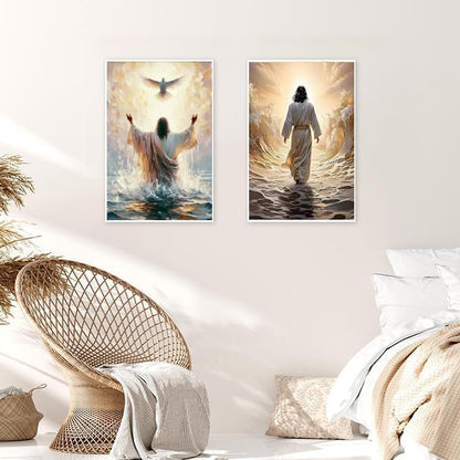 KYOQFVN 2 Pack Jesus Paint by Numbers Kit for Adults with Frame - Jesus Paint by Number Kits on Canvas with Wooden Easel, DIY Acrylic Oil Painting for Home Wall Decor8x12inch - Image 5