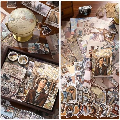 Scrapbook Supplies Kit, Vintage Junk journaling Supplies, Scrapbooking Kit - Image 2