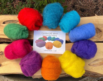 The Felt Box Needle Felting Wool Short Fiber Carded Batts Shade Pack 100 Grams 3.5 Oz -Bright - Image 5