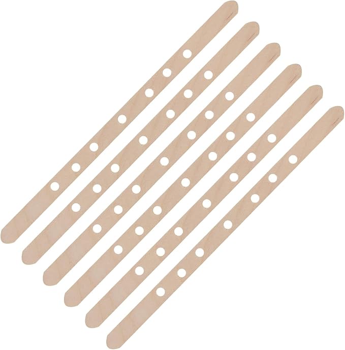 50-Piece Wooden Candle Wick Holders | Natural Wick Centering Tools for Candle Making, Reusable Durable Bars for Large/Multiwick Candles