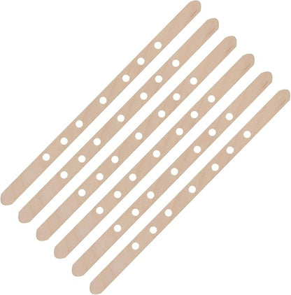 50-Piece Wooden Candle Wick Holders | Natural Wick Centering Tools for Candle Making, Reusable Durable Bars for Large/Multiwick Candles