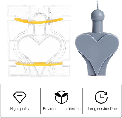 Sewroro Reusable Plastic Candle Mold for DIY Handmade Crafts Small Heart-Shaped Mold with Smooth Surface Flexible and Mould for Candle Making and Wax Melts