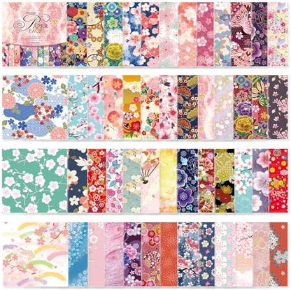 Origami Paper 50 Sheets, 6-Inch Square Double Sided Colored Craft Paper by Bestartsuppliesforyou
