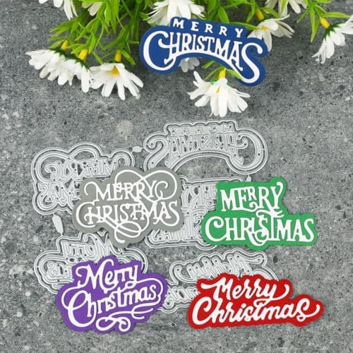 Scrapbooking Die-Cuts, Christmas Metal Cutting Dies for Card Making, Paper Craft Punch Template, Background Embossing Stencils, DIY Album Décor (Merry Christmas Set-14.3x11.4cm) - Image 4