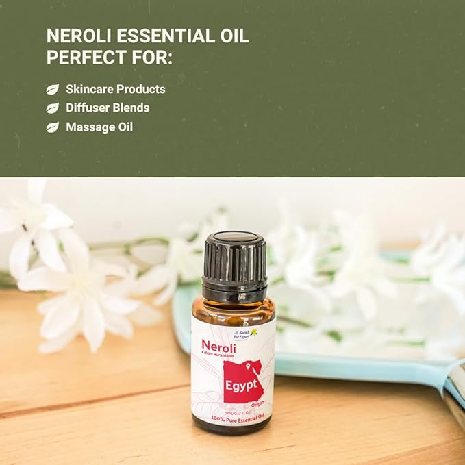 Nature Packaged Neroli Essential Oil - Direct from Al Sheikh for Export Egypt - Steam Distilled - Aceite de Neroli for Aromatherapy, Massage, Diffuser, DIY Candle and Soap Making - 2lbs
