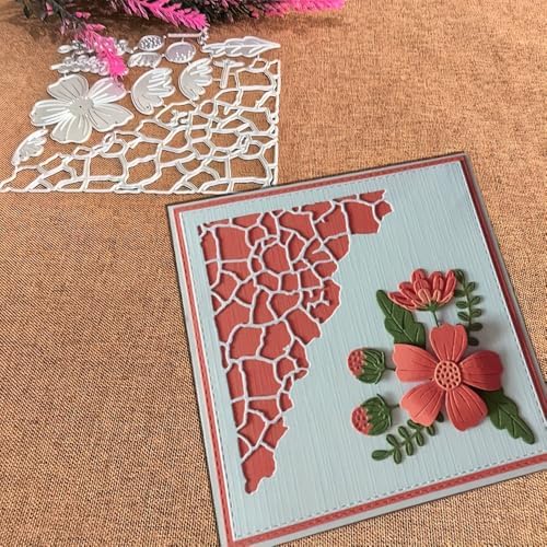 Lapoo Flowers Cutting Die for Scrapbooking - Durable Metal Cutting Die for DIY Scrapbook Photo Album Decorative Paper Card, Metal Card Making Supplies (Flowers and Border 4.9 x 4.8 in) - Image 3