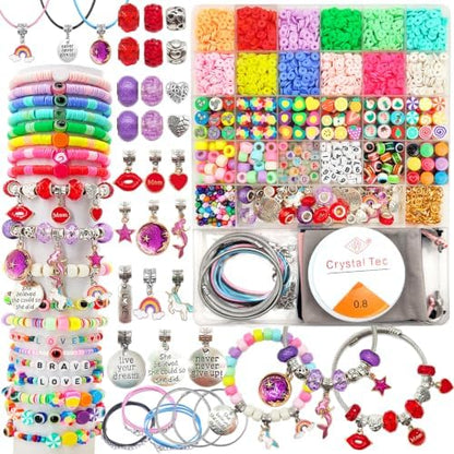 leitait Girls Toys Bracelet Making Kit - 3000pcs Charm Jewelry Making Kit Supplies,Easter Basket Stuffers,Unicorn/Mermaid Crafts Birthday Gifts for Girls Ages 5 6 7 8 9 10 11 12 Years Old by leitait