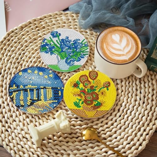 EWJRNSF 6 PCS Landscape Diamond Art Coasters Kit with Holder for Adults - Image 5