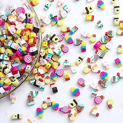 100pcs Mixed Polymer Clay Spacer Beads for Women Jewelry Making DIY Bracelet Necklace Hair Clip Accessories (Candy) - Image 4