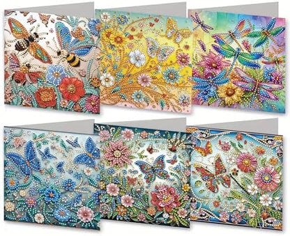 MaiYiYi 6 Packs DIY Butterfly Diamond Painting Birthday Cards Kit by MaiYiYi