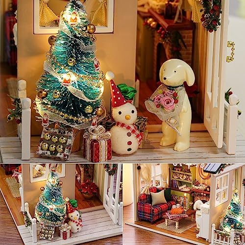TuKIIE DIY Miniature Dollhouse Kit, 1:24 Scale Wooden Mini Doll House Accessories with Furniture for Kids Teens Adults(Holiday Times) - Image 6