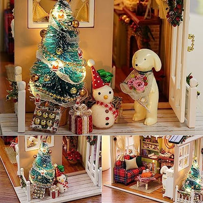 TuKIIE DIY Miniature Dollhouse Kit, 1:24 Scale Wooden Mini Doll House Accessories with Furniture for Kids Teens Adults(Holiday Times) - Image 6