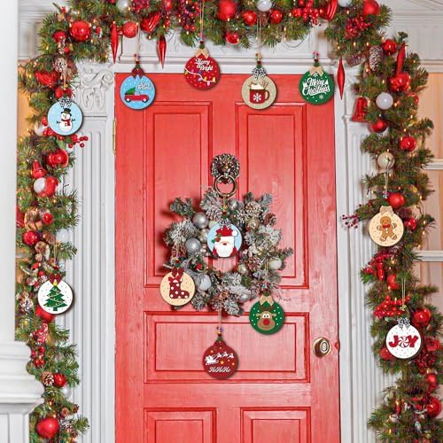 WATINC DIY 3D Christmas Ornaments Kit to Paint - 12 Styles Unfinished Wooden Hanging Decor with Raised Designs, Includes Paint Pens, Bells, Bows & Beads, Xmas Tree Art Crafts Supplies (Christmas) - Image 4