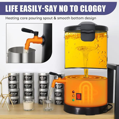TOAUTO 10Lbs Wax Melter for Candle Making - Candle Wax Melting Pot with Faster Pour Spout and Temperature Controller, No Cloggy and Easy Clean Up