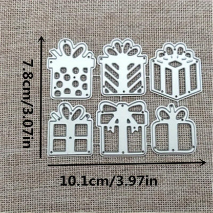Lapoo Tool Metal Cutting Die for Scrapbooking - Durable, Cut Stencils for DIY Scrapbook Photo Album Decorative Paper Card, Card Making Supplies, Embossing (6 Kinds of Gifts 4 x 3.1 in) - Image 3