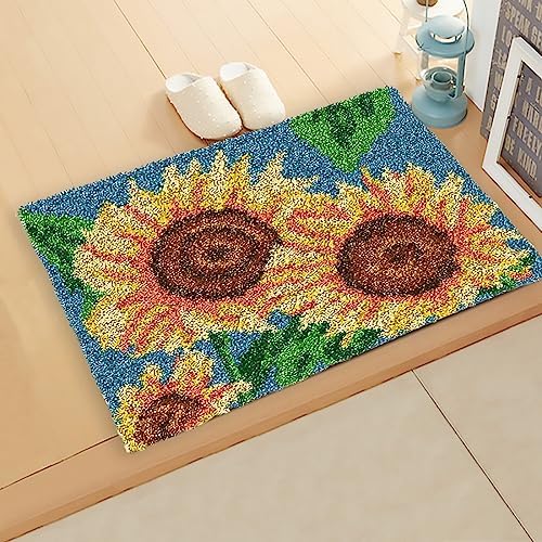 ZFFLYH Latch Hook Kits DIY Crochet Yarn Rugs Tapestry Hooking Needlework Crafts Arts Kit Color Preprinted Pattern Home Decoration Festival Gift for Adults and Beginner - Image 2