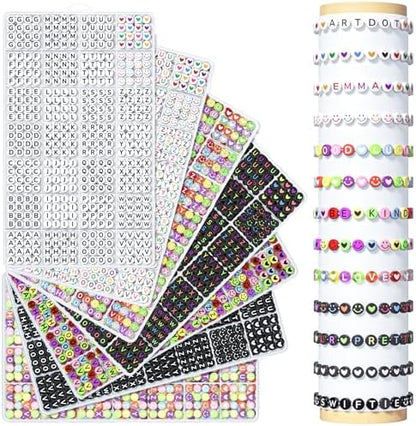 ARTDOT 7 Cases Assorted Letter Beads for Friendship Bracelets Making Kit, 9800 Pieces Pre-Sorted Jewelry Making Supplies Alphabet Beads with Organizer Crafts Gifts by ARTDOT